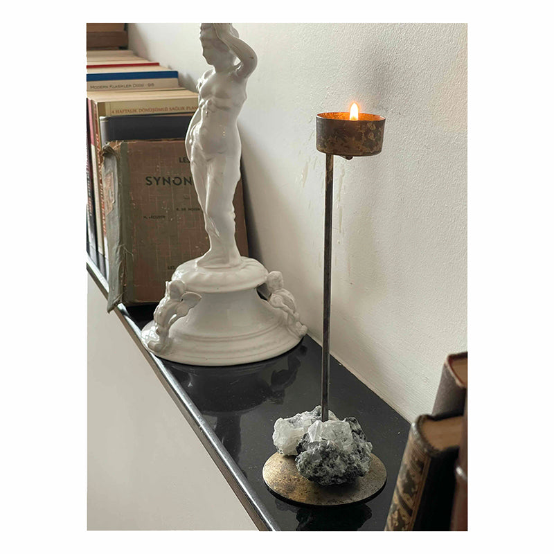 Zeolite Brass Candle Holder