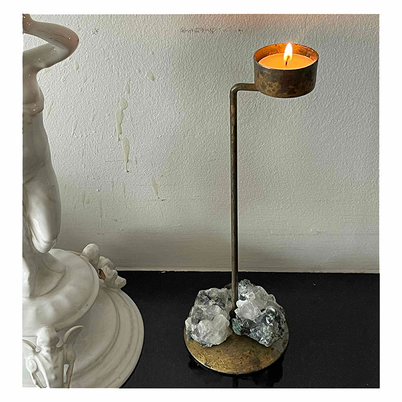 Zeolite Brass Candle Holder
