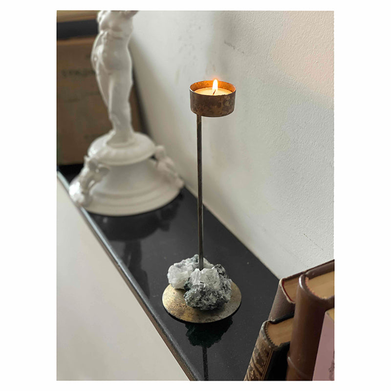 Zeolite Brass Candle Holder