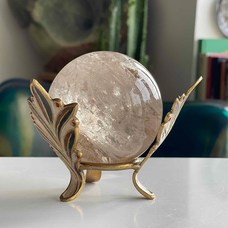 Pirinç kaidede Dumanlı Kuvars küre