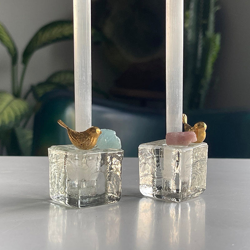 Selenite Candle Holder