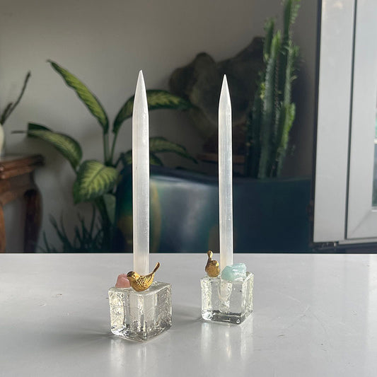 Selenite Candle Holder